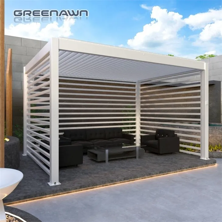 Outdoor White Bioclimatic Pergola