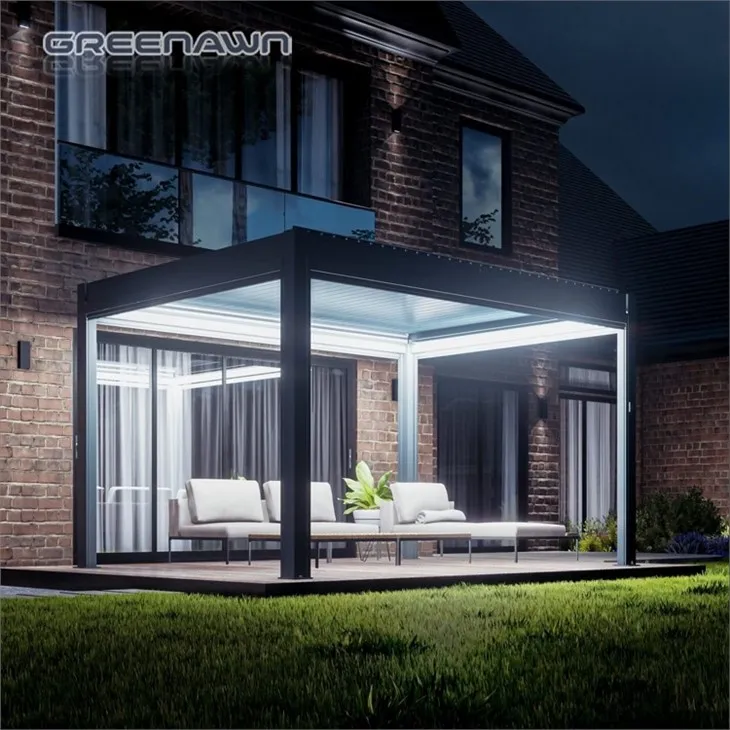 Outdoor White Bioclimatic Pergola